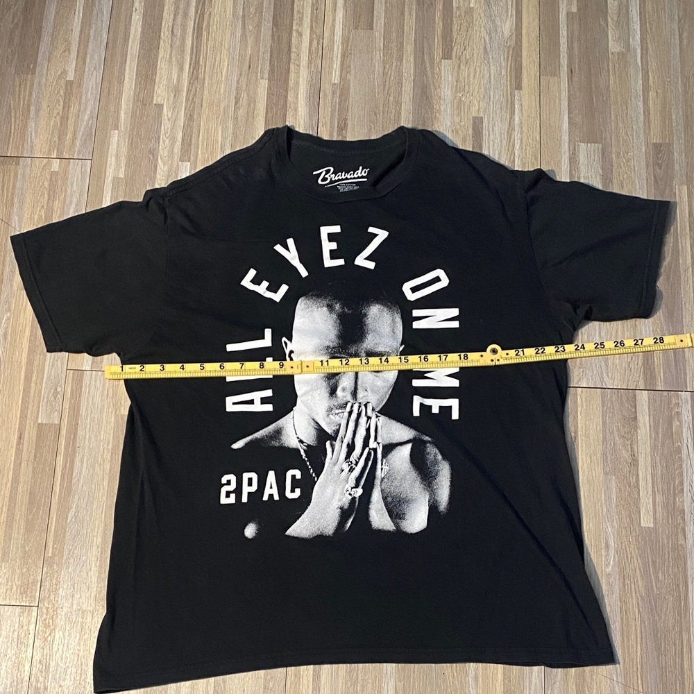 Tupac rap music Bravado Black 'All Eyez On Me' Graphic Tee - Picture 2 of 5